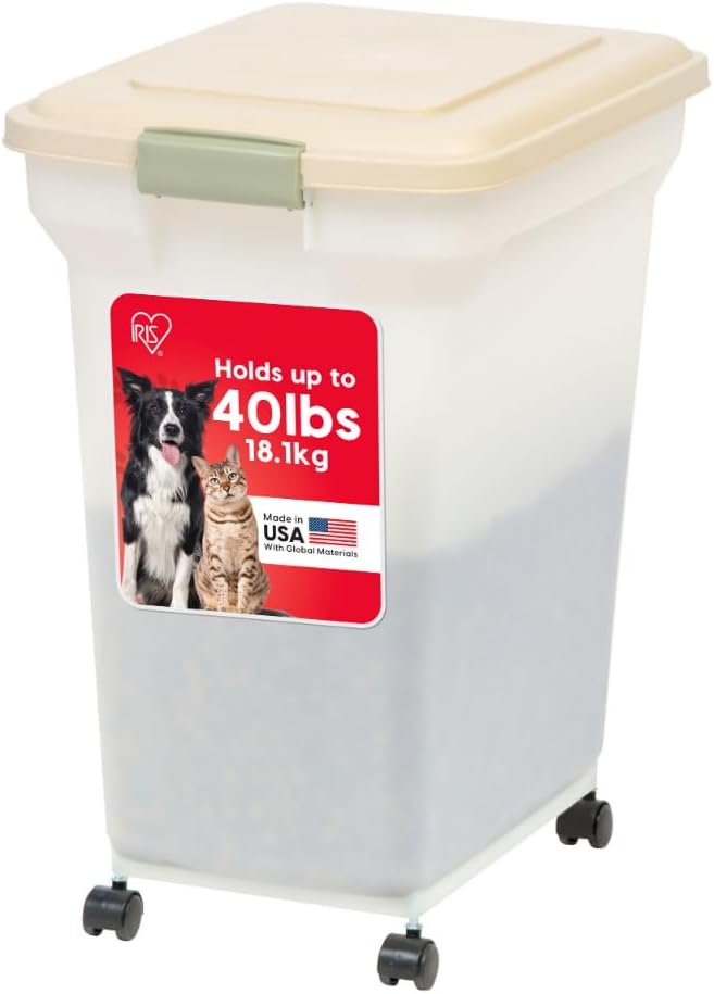IRIS USA Airtight Dog Food Storage Container, WeatherPro, Up to 40 lbs