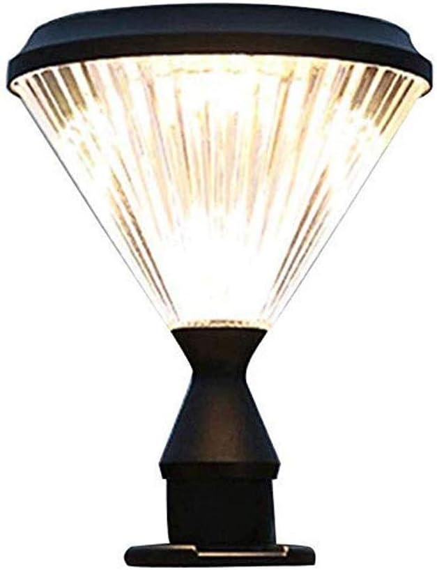 Garden Light with Transparent Glass Diffuser Single Lamp Outdoor Column Solar Wall Post Lawn Street Hopeful