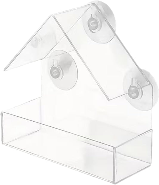 Window Bird Feeder - Clear Acrylic Large Capacity | Suction Cup Bird F