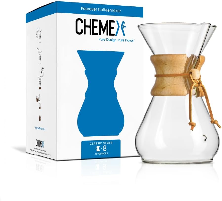 Chemex Pour-Over Glass Coffeemaker - Classic Series - 8-Cup - Exclusiv