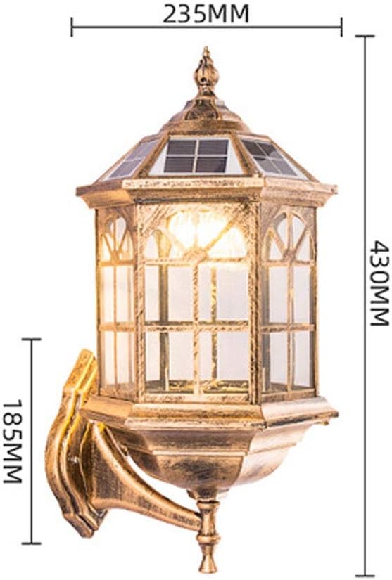 Wall Lamp Antique European Vintage Victorian Solar Garden Lantern Alley Waterproof Sconce Glazed Glass Landscape Light LED Aluminum Energy Saving Villa External Lighting n