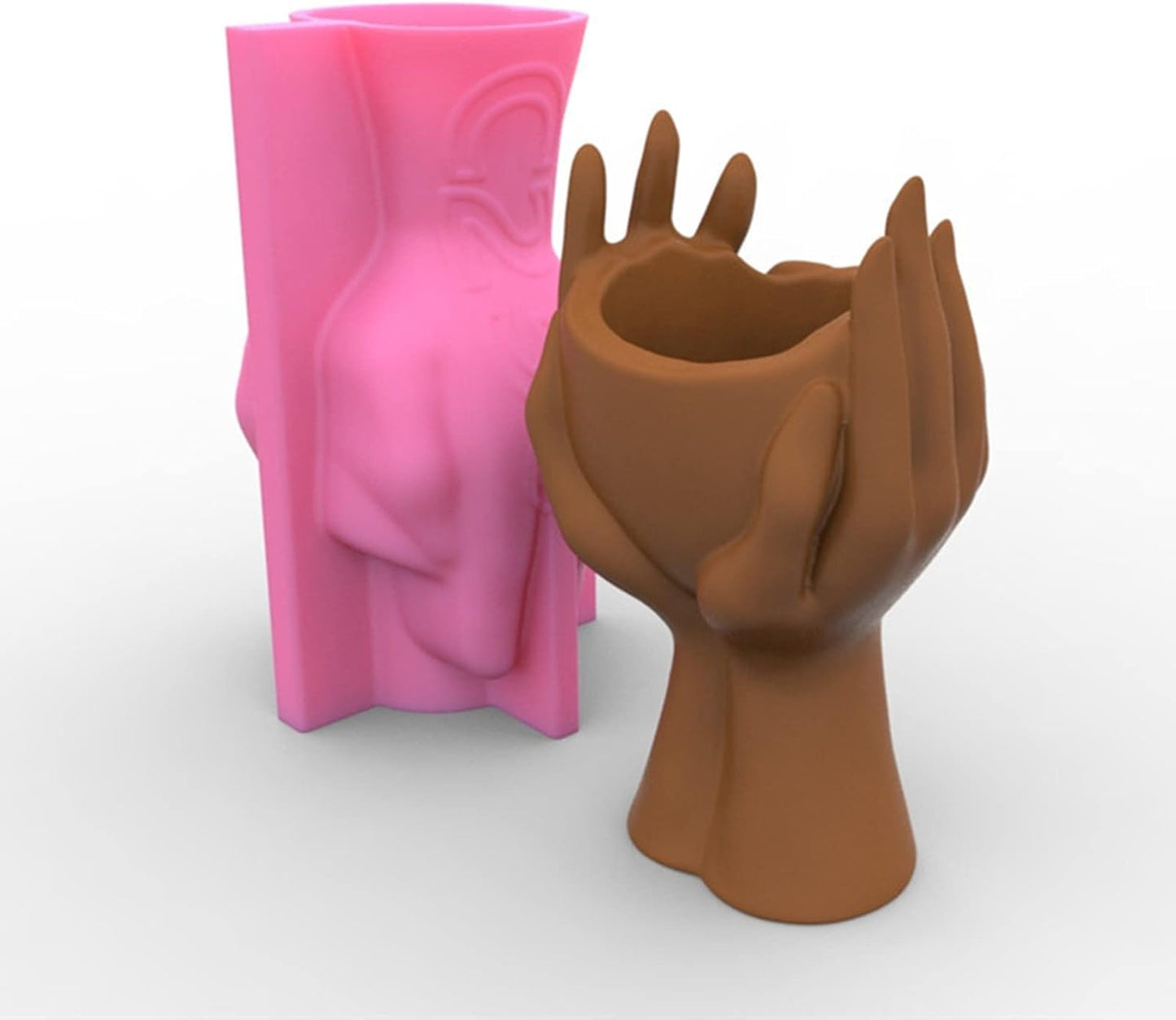 Cheek Support Face Flower Pot Silicone Mold Succulent Planter Vase Plaster Concrete Mold Candle Pen Holder Mold Cement Clay Resin Mould