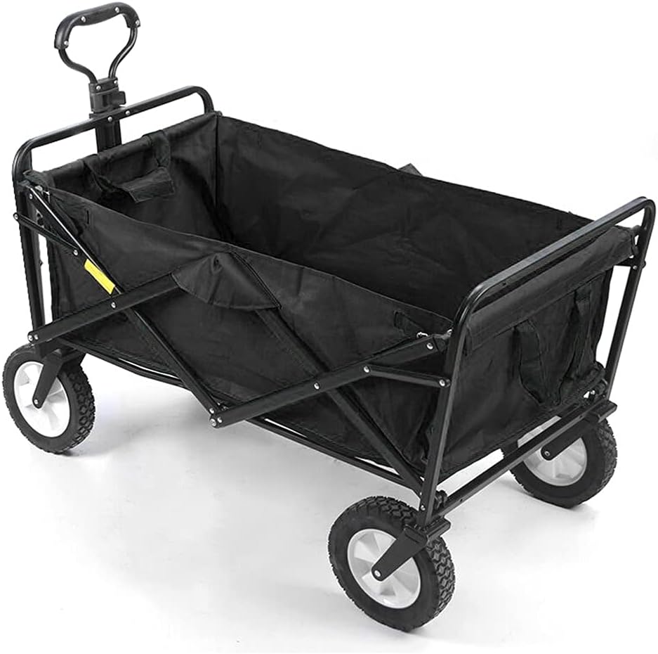 JSEIAJB Outdoor Camping Pull Cart Portable Folding Trolley 600d Oxford Cloth Waterproof Four-Wheel Hand Cart(D)