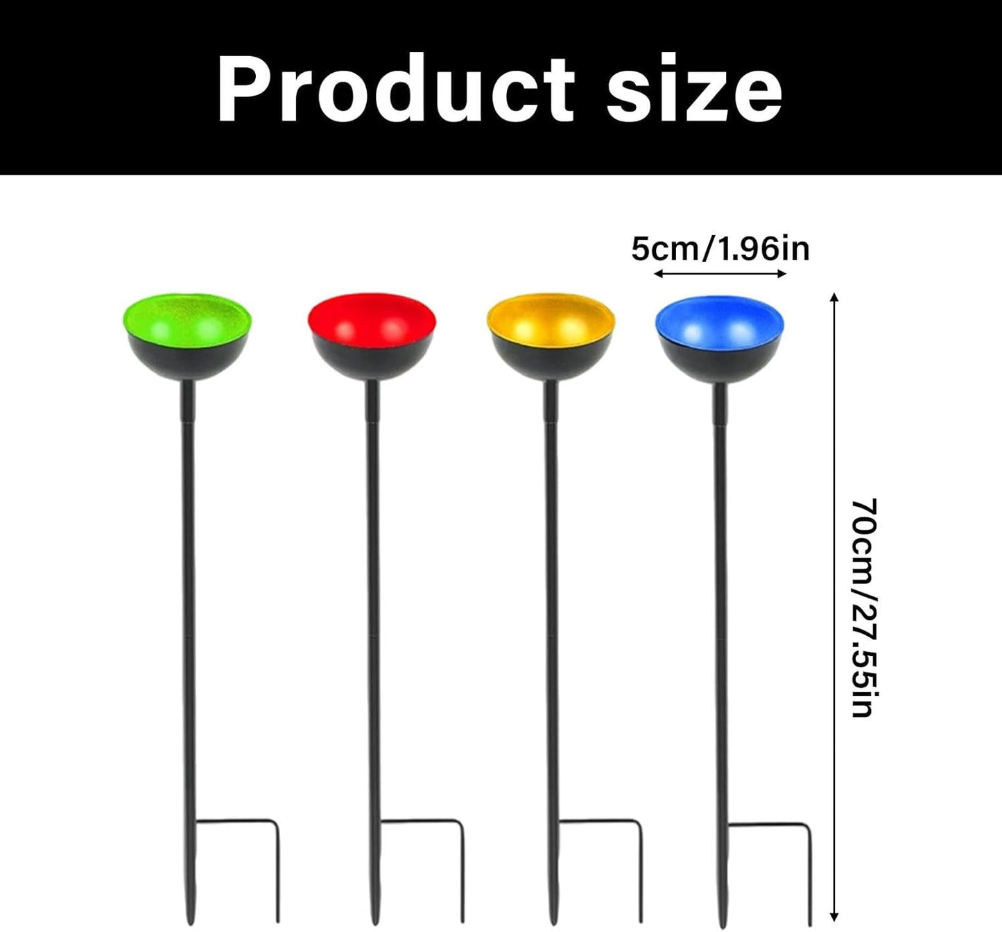 Artistic Outdoor Garden Bird Feeder Weather Metal Bowls Removable Stakes Wildlife Water Station Rain Collector Iron Bird Feeder with Removable Stakes