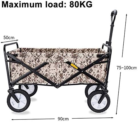 Foldigarden Wagon Cart Outdoor Park Utility Wagon Picnic Campicart for Outdoor/Festivals/Camping/A:Brown/a