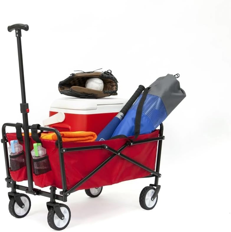 JSEIAJB Compact Outdoor Folding Utility Wagon, Black Portable Shopping Cart