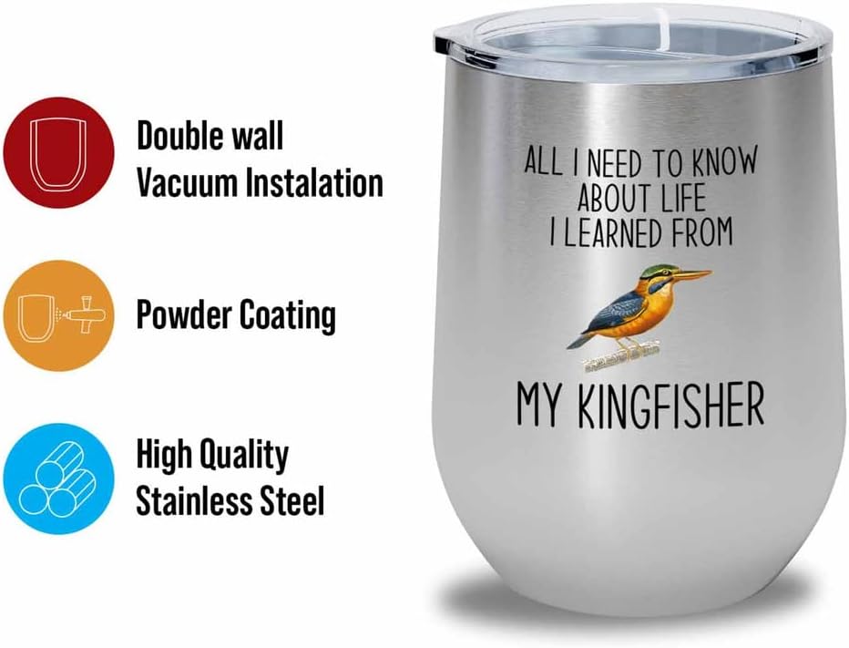 Bird Lover Silver Edition Wine Tumbler 12oz - Lfe my bird - Hummingbir