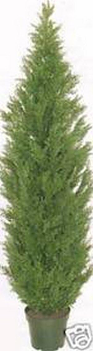 Silk Tree Warehouse One 5 Foot Artificial Topiary Cedar Tree Potted Indoor Outdoor Plant