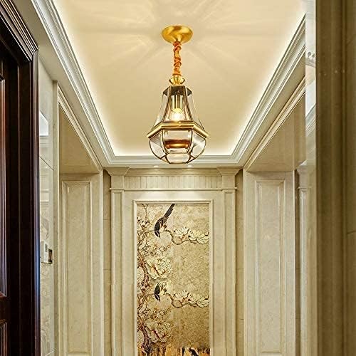 Solar Garden Lights Glass Hanging Light Elegant Copper Chandelier Restaurant Bar Lamp Aisle Hallway Entrance Lighting Fitting E27 Decoration Pendant Lamp