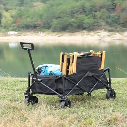 Portable Camping Cart,Portable Beach Trolley Cart for Outdoor Camping Folding Multifunctional Stall Trolley with Express Delivery Option