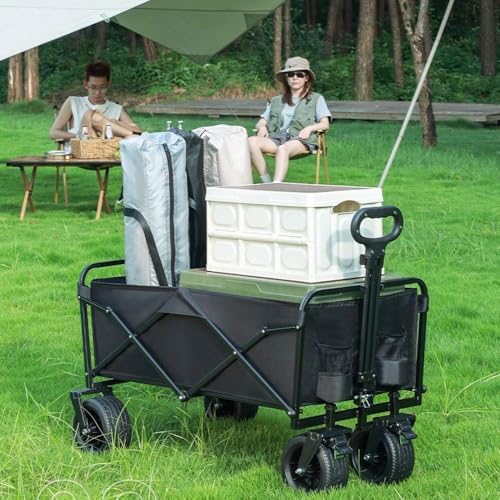 Collapsible Wagon Cart with Wheels Foldable Folding Wagons Carts Silen