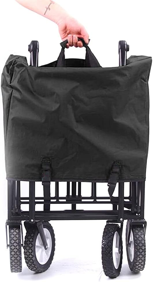 JSEIAJB Outdoor Camping Pull Cart Portable Folding Trolley 600d Oxford Cloth Waterproof Four-Wheel Hand Cart(D)