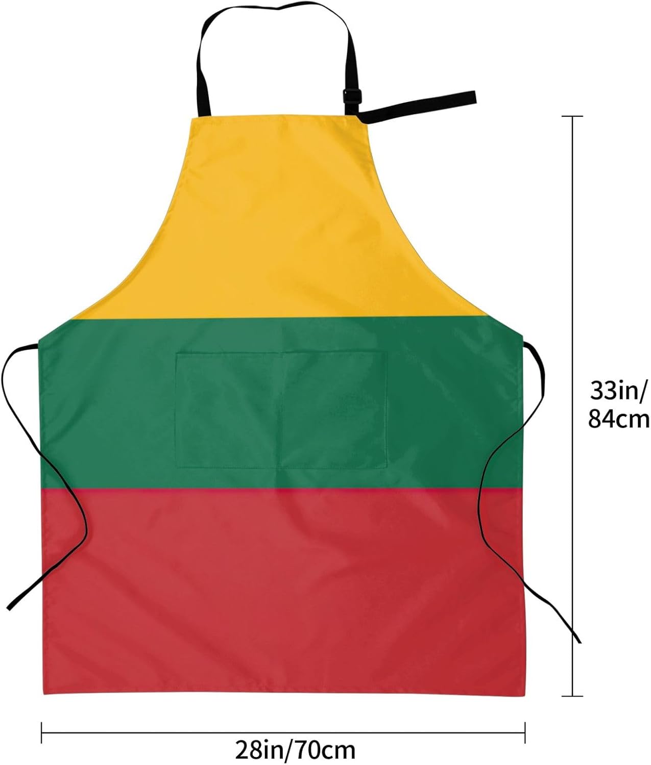 Flag of Lithuania Print Laundry apron 28x33 In Waterproof Kitchen Apro
