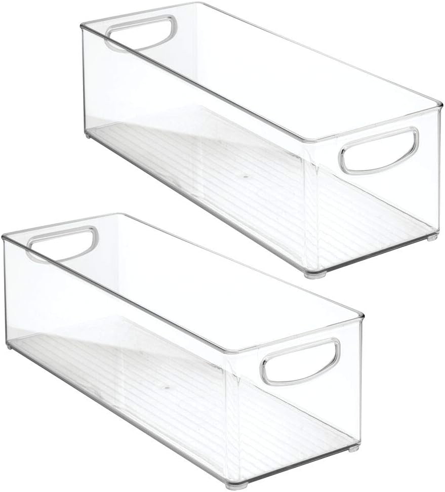 mDesign Plastic Toiletry Organizer for Bathroom - Storage Holder Bin w