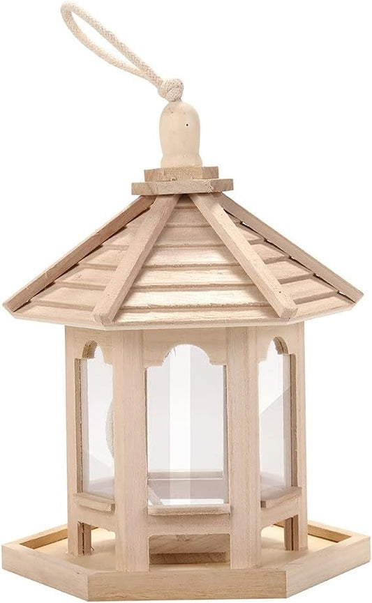 Bird Feeder Hanging for Garden Yard Decoration Shaped with Roof Attract Birds Hang Pet Seeds Holder Bird House