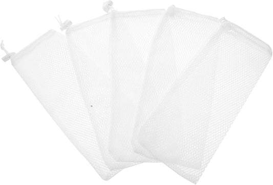 Bird Feeder Mesh Bags 5Pcs Drawstring Hanging Net Bags for Wild Birds Outdoor Garden Feeding 11X4.7 Inch Polyester Replacement Finch Sock