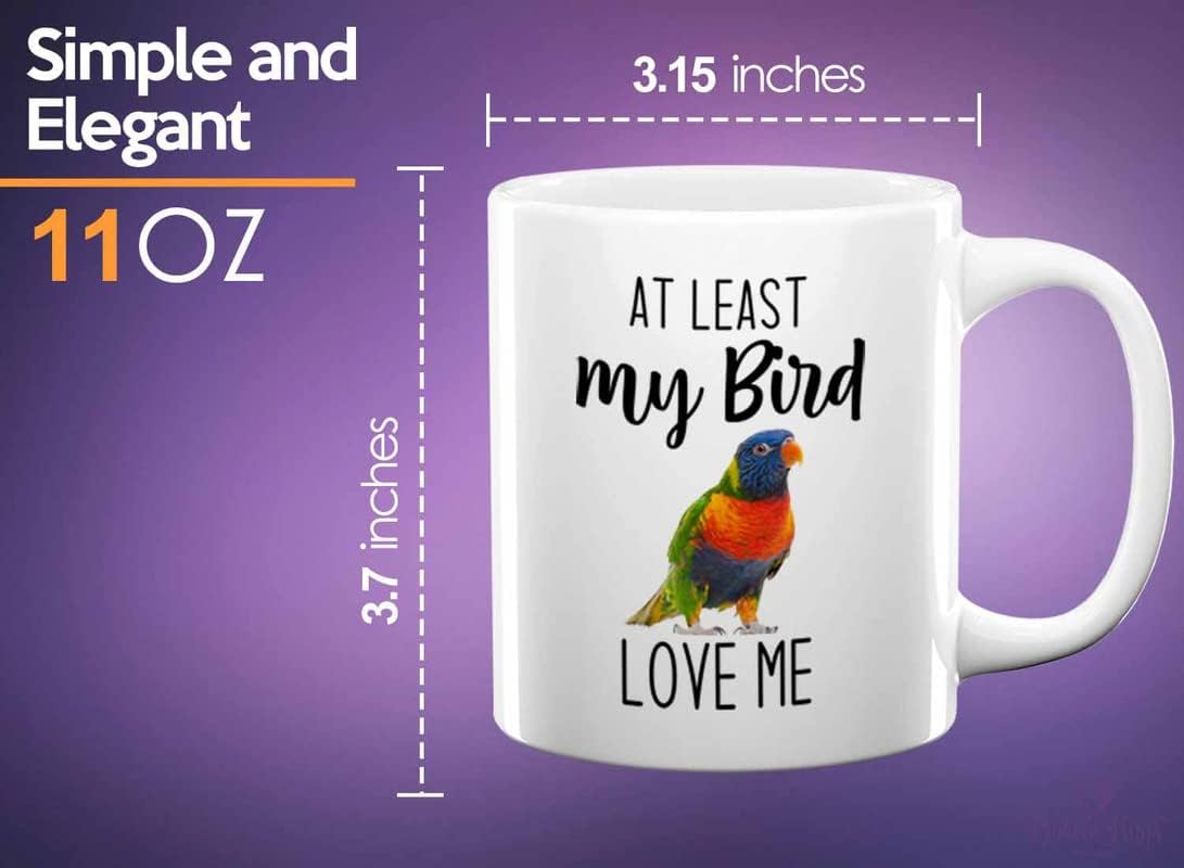 Bird Lover Coffee Mug 11oz White - Bird loves me - Hummingbird Nest Cage Parrot Dad Gardening Outdoor Birdwatcher Feeder