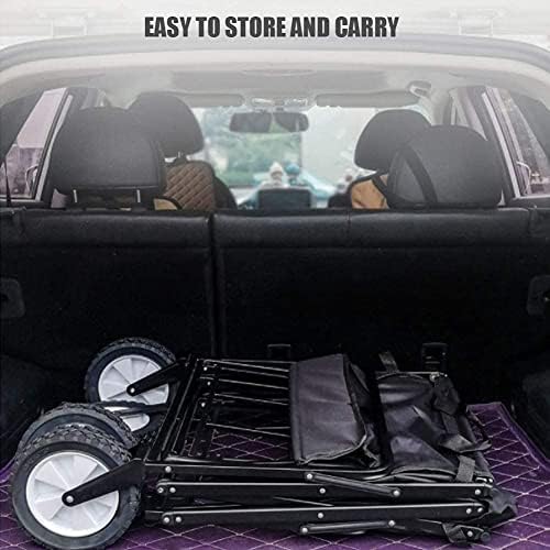 Portable Camping Cart,Coapsible Folding Outdoor Utility Wagon Heavy Duty Garden Portable Hand Cart with Big Wheels Adjustable Handle for ping Camping Beach Picnic