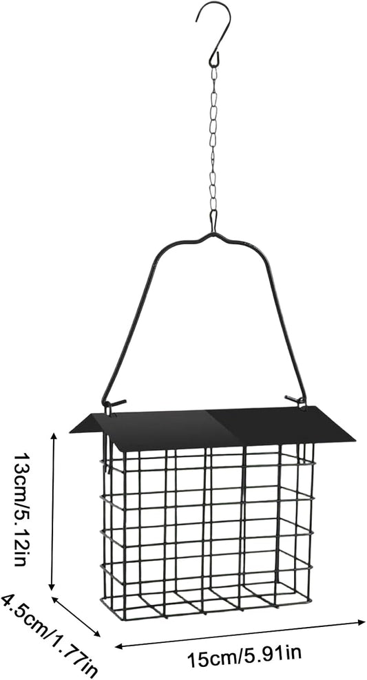 Pavilion - Ruby Throat Dispenser Toward Pollinator Feeding | Weather Shielded Iron Vessel Featuring Leak Guard Portals & Hanging Chain Toward Gardens, Backyards, Verandas, Decks