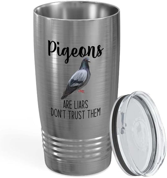 Bird Lover Silver Edition Viking Tumbler 20oz - Don't Trust pgeon - Hu