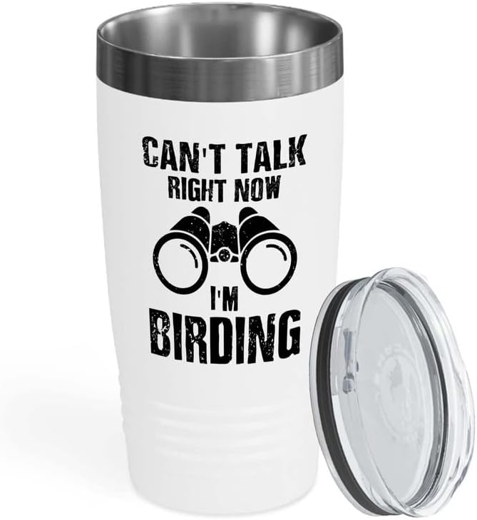 Bird Lover White Edition Viking Tumbler 20oz - Can't Talk Right Now - 