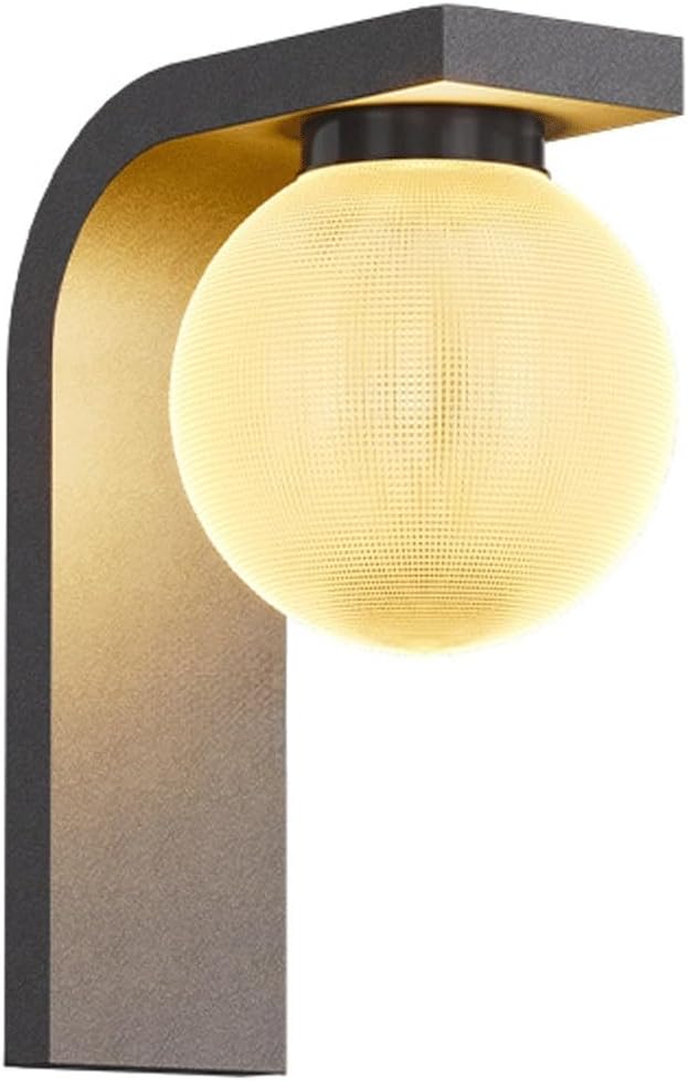 Solar Outdoor Wall Sconce Globe Exterior Wall Lamp Stainless Steel Outdoor Wall Light Waterproof PC Lantern Wireless Porch Lighting for Garden Villa Patio Porch Entryway Cottage