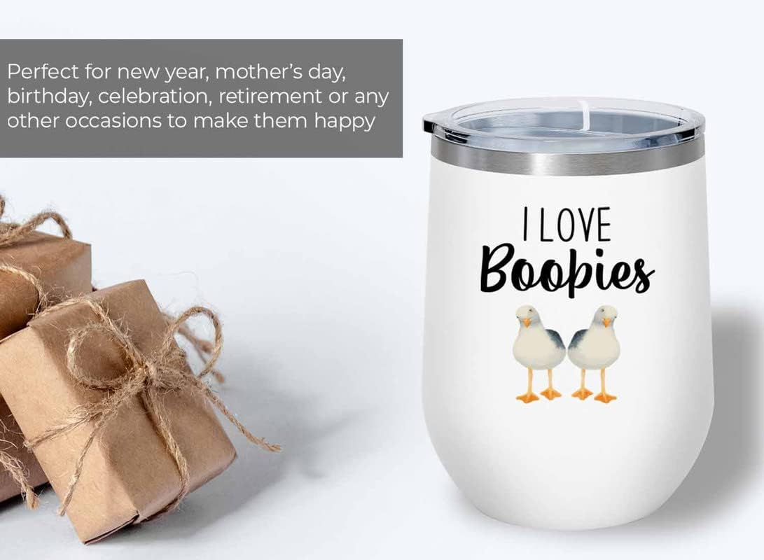 Bird Lover White Edition Wine Tumbler 12oz - Love boobies - Hummingbir