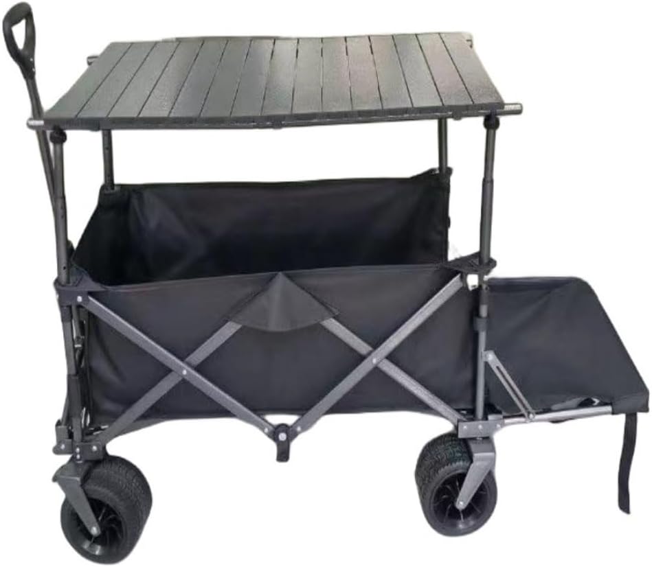 Portable Camping Cart,Outdoor Folding Beach Cart with Rear Door for Ca