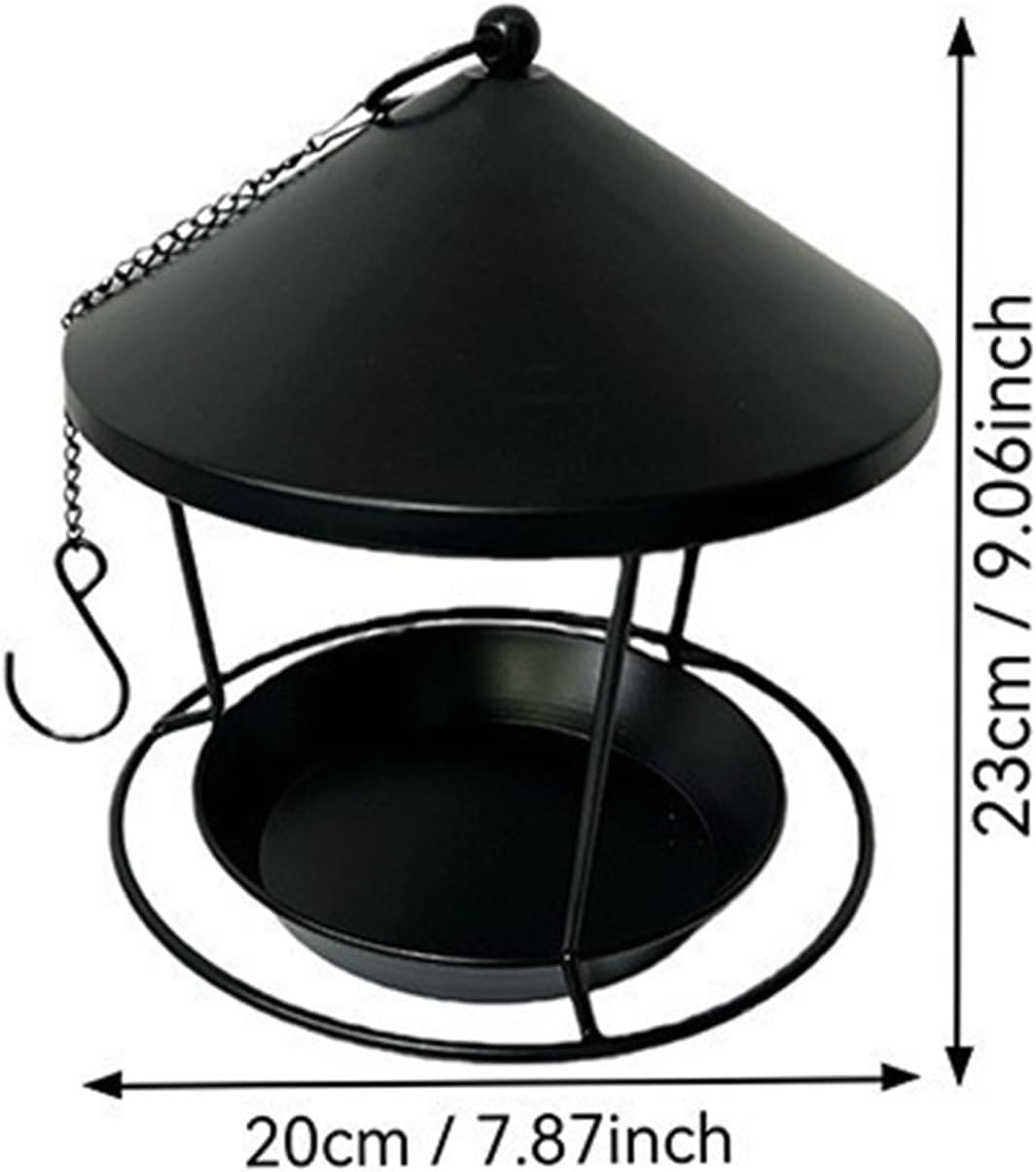 Hangable Metal Bird Feeder - Weatherproof Hummingbird Food Station, Outdoor Tray with Rust-Resistant Design, Garden Hanging with Easy Fill, Wildlife Accessory, Feeding Station for Backyard Porch
