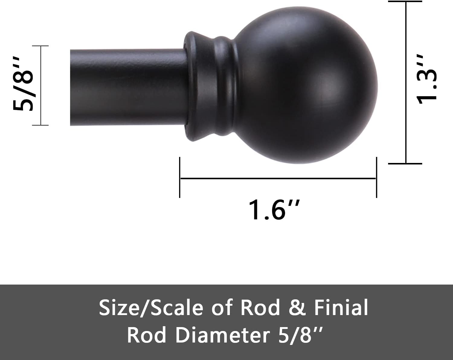 Curtain Rods for windows 32-48 inch, 5/8 inch Decorative Curtain Rod S