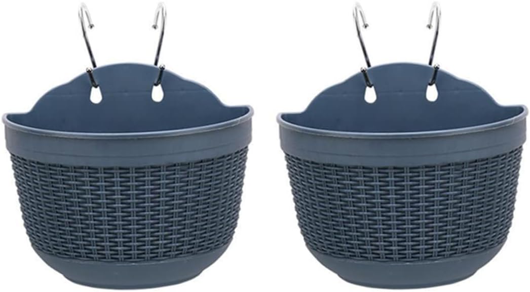 Hanging Flower Pot Balcony Wall Plastic Plants Hanger Basket with Drai