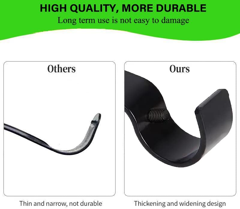 Premium Curtain Rod Brackets - 2 Pack Adjustable Wall Mounts, Curtain 