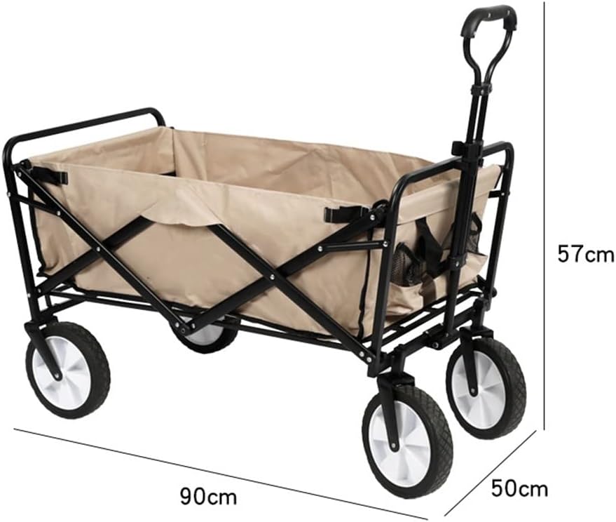 Outdoor Camping Portable Folding Cart for Hiking Picnic Adjustable Trolley Pull-Cart Shopping Cart Luggage
