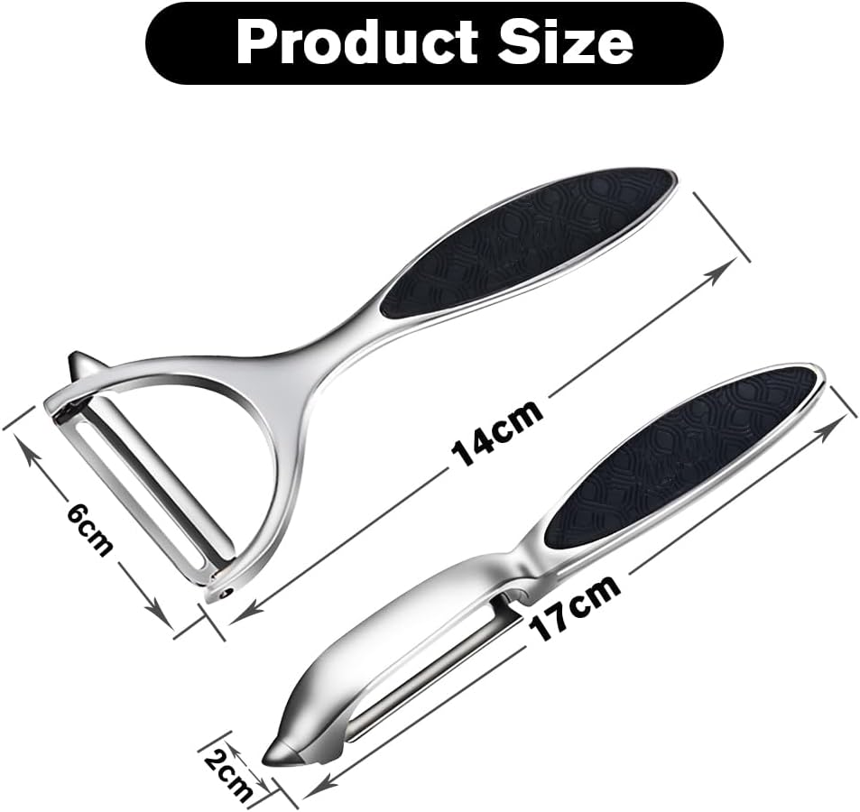 Vegetable Peeler, Potato Peelers for Kitchen Stainless Steel Multi-function Set Fruit Peeler For Kitchen and Household Tools Y & I Shape Swivel Blades with 2 Orange Citrus Peelers