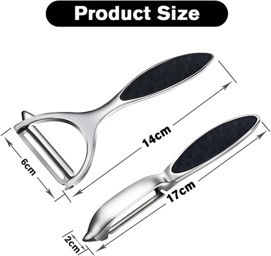 Vegetable Peeler, Potato Peelers for Kitchen Stainless Steel Multi-function Set Fruit Peeler For Kitchen and Household Tools Y & I Shape Swivel Blades with 2 Orange Citrus Peelers
