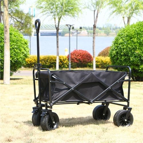 Portable Camping Cart,Foldable Beach Trolley Cart for Outdoor Camping Portable Hand Cart with Camping Table Ideal for Picnics and Campers Small Trailer for Easy Transport (Beige)