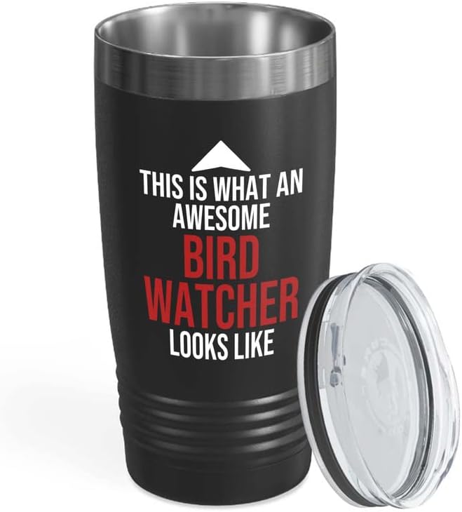 Bird Lover Black Edition Viking Tumbler 20oz - Awsome Bird Watcher Loo