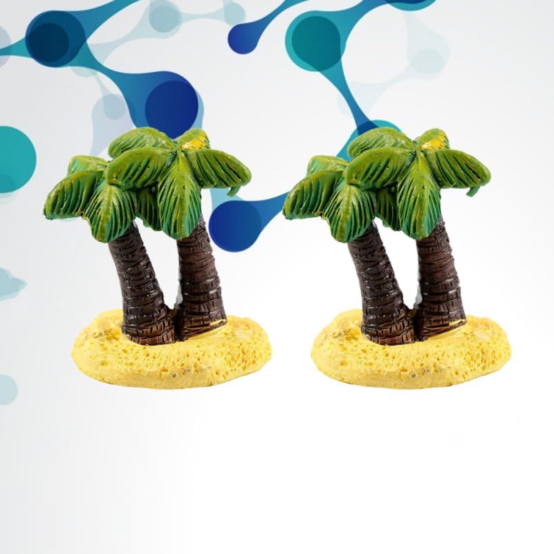 ibasenice Miniature Coconut Tree Micro Landscape Ornament 1.96X1.57X0.39In Resin Palm Tree Decoration for Cake Toppers Desk Decor and Tropical Microlandschaft Scenes
