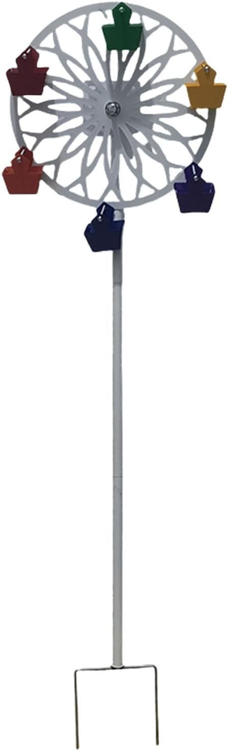 Rotating Ferris Wheel Bird Feeder Stainless Steel Garden Decorative Wi