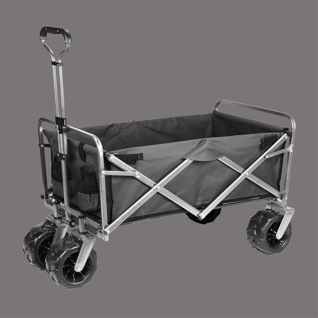 HBJWOV Faltbare Folding Utility Wagen Karren Große Kapazität 330lbs Strand Wagon mit All-Terrain Große Räder Außen Camping(E)