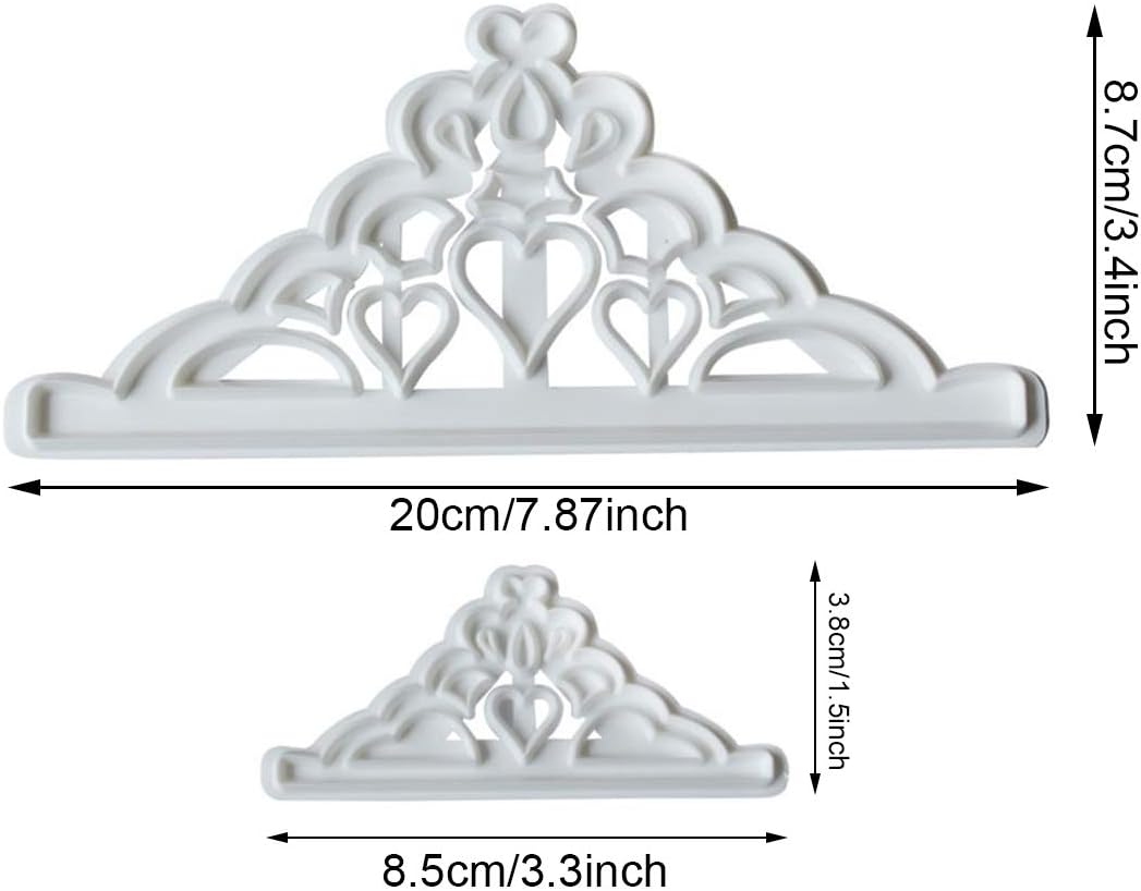 2pcs Crown Mould Plastic Fondant Cutter Cake Mold Fondant Cupcake Deco