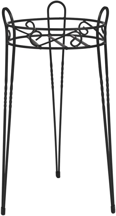 Canterbury 21-Inch Black Scroll Top Plant Stand SCBPS1021-B