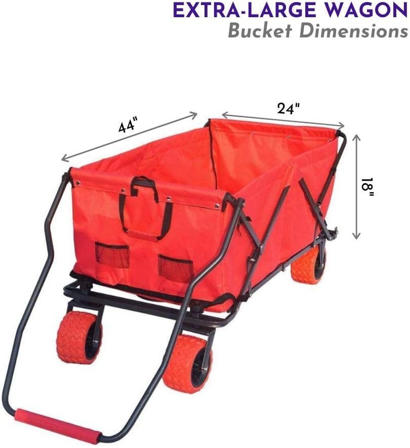 Impact Canopy Folding Collapsible Utility Wagon, Extra-Large Wagon wit