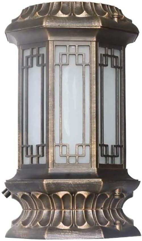 Fashion Outdoor Solar Wall Bollard Column Lamp Garden Villa Doors Courtyard Garage Pillar Light Park Retro Exterior IP42 Waterproof Decoration Terrace Balcony Porch Traditional Indo