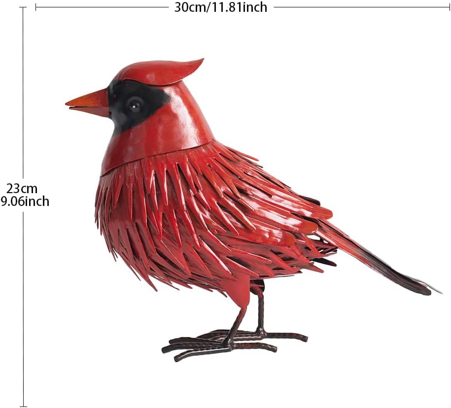 Natelf Cardinal Statue Metal Bird Yard Art, Garden Sculptures & Statues Large Red Birds Outdoor Decor, Gifts for Christmas/Mom/Grandma/Wife/Daughter/Sister/Aunt