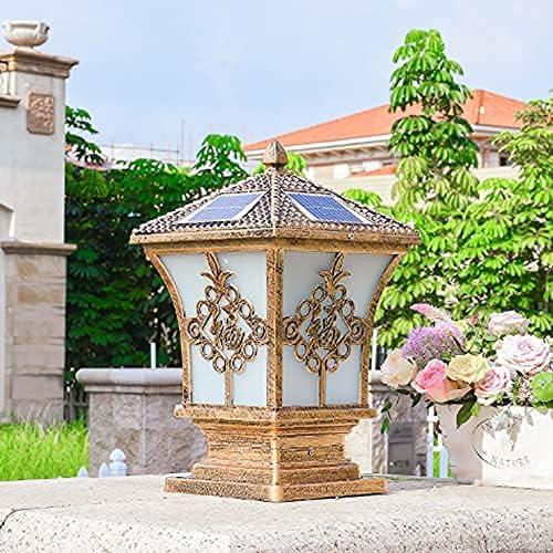 European StyleAntique Column Head Lamp Villa Wall Outdoor Door Solar G