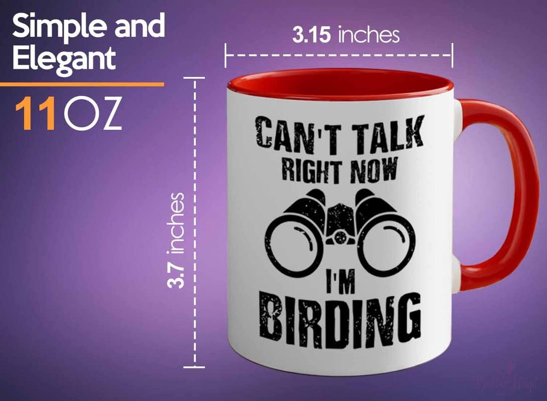 Bird Lover Two Tone Red Edition 11oz - Can't Talk Right Now - Hummingb