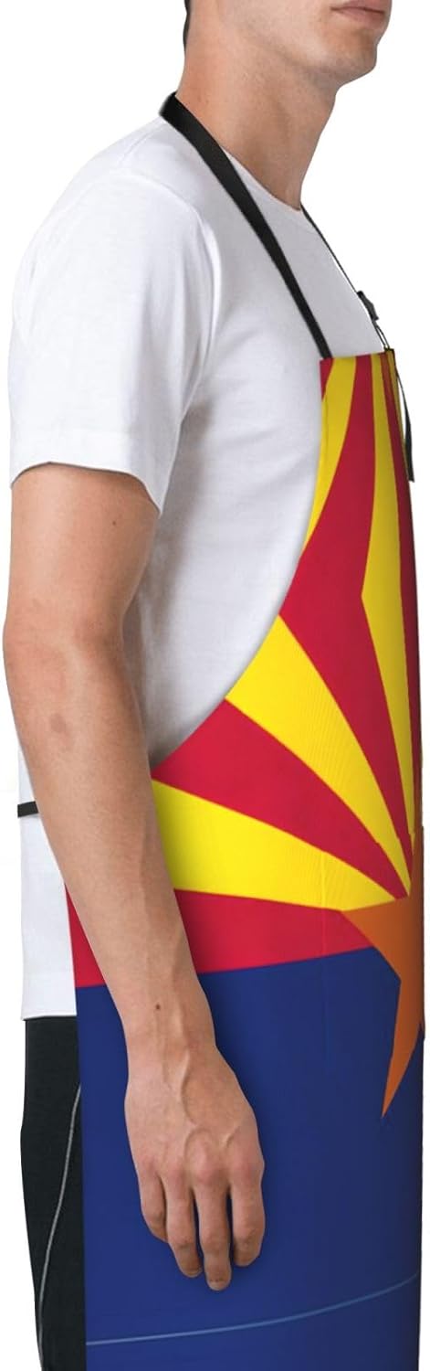 Arizona Flag print Waterproof apron with pocket adjustable cooking apron for adult kitchen bibs to bake