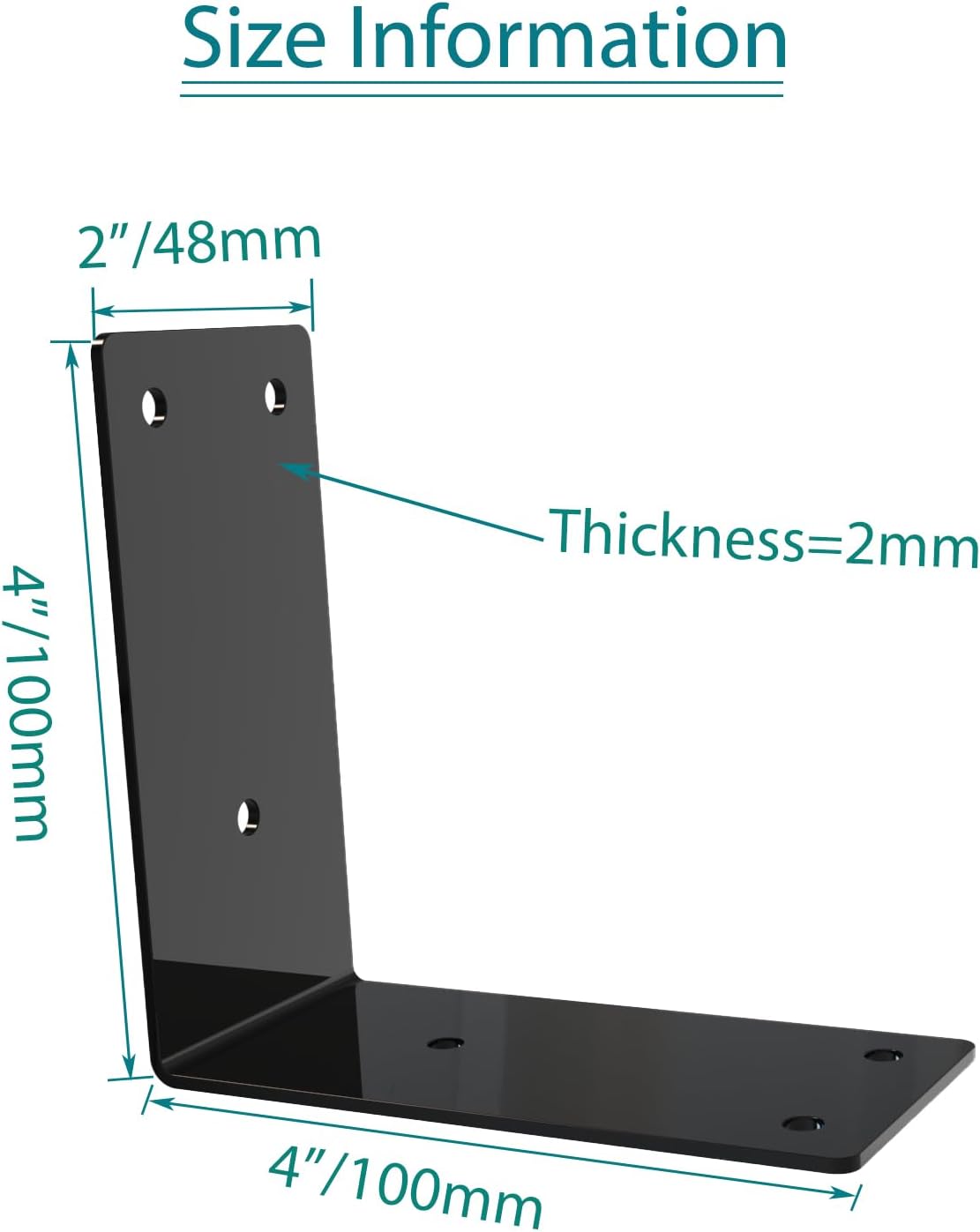 L Bracket,Raised Garden Bed Corner Brackets,Heavy Duty Corner Brace,Stainless Steel Shelf Bracket,Black Large Angle Brackets, Metal Iron Bracket for Wood Aufuga (10)