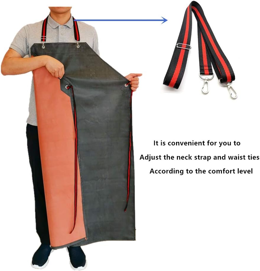 TonLing Thick Rubber Apron, 47.2 x 33.5 Inch Waterproof, Long Chemical